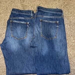 Pilcro Dark Blue Cropped Jeans